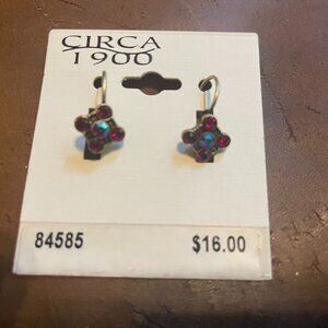 Gold Tone Cross Vintage Style Earrings